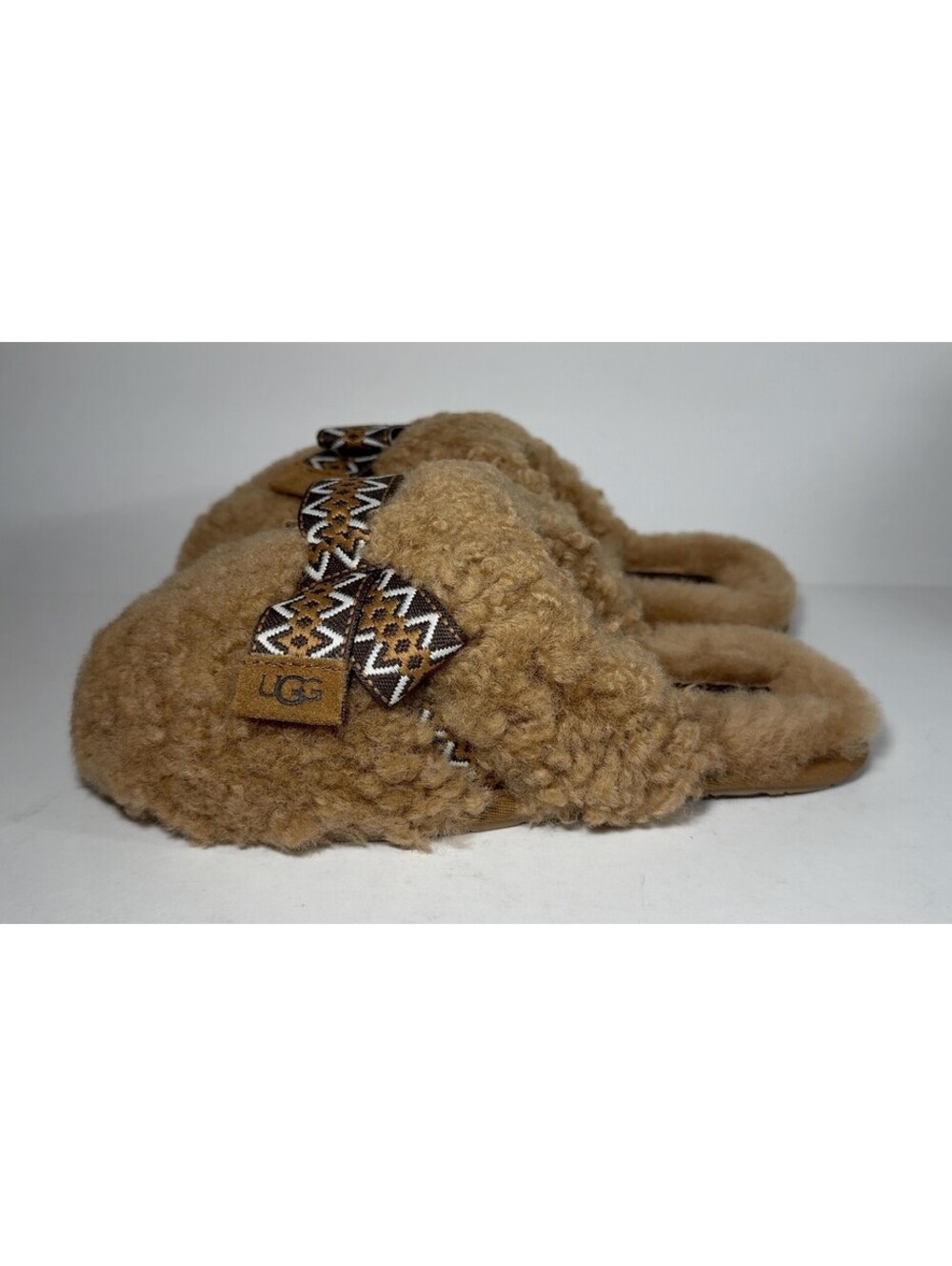 UGG Maxi Curly Sister Slide Slippers Chestnut US Size 6 EU 37 1158266